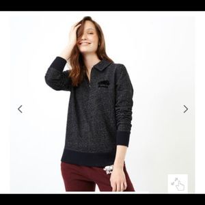 NWT Roots Black Pepper Original Zip Polo Sz M